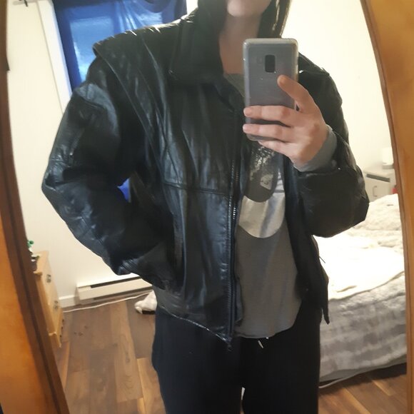 Vintage Genuine Leather Jacket Made in canada WomenCoat - Picture 16 of 16